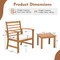 Costway 3 PCS Outdoor Furniture Set Acacia Wood Conversation Set with Soft Seat Cushions White/Grey/Navy
